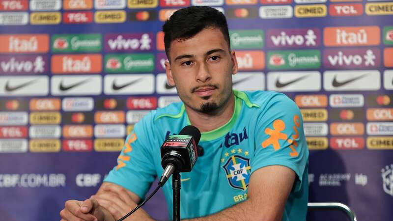 Gabriel Martinelli during a Brazil press conference (Image: Getty Images)