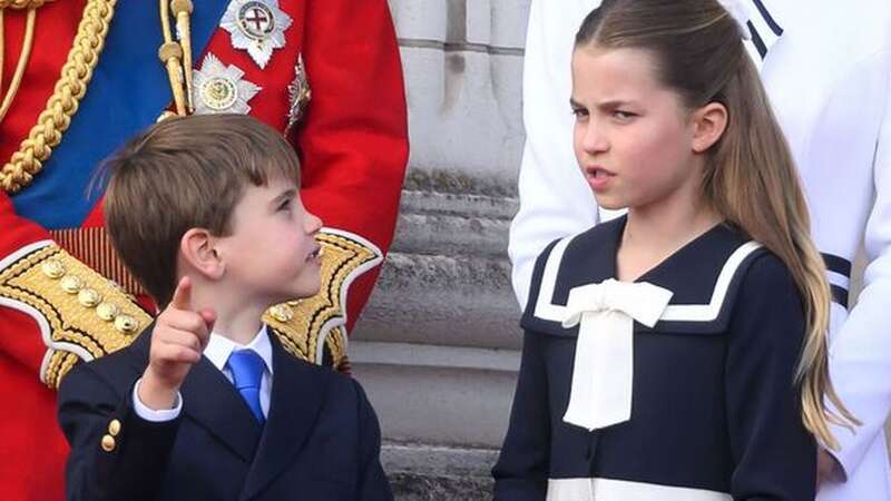 Princess Charlotte was seen keeping Prince Louis in check during Trooping the Colour (Image: (Image: Getty))