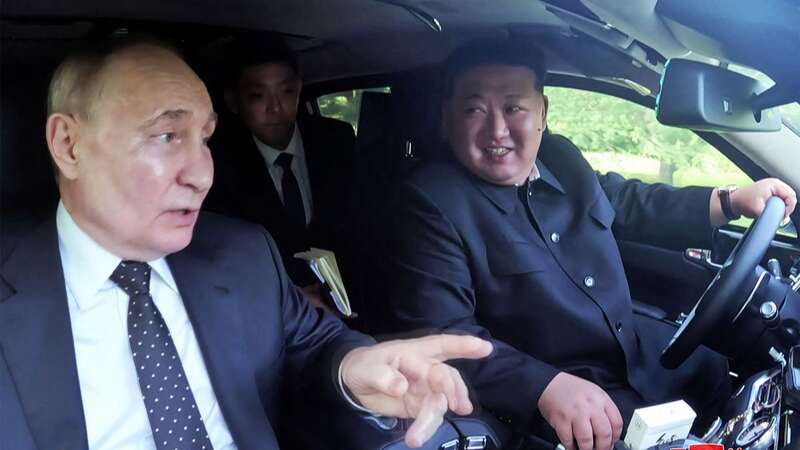 Vladimir Putin giggles with Kim Jong-un in a Carpool Karaoke-style limo ride