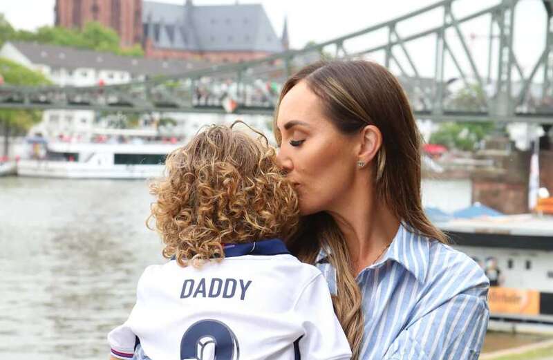 Kairo wore an England shirt with his father