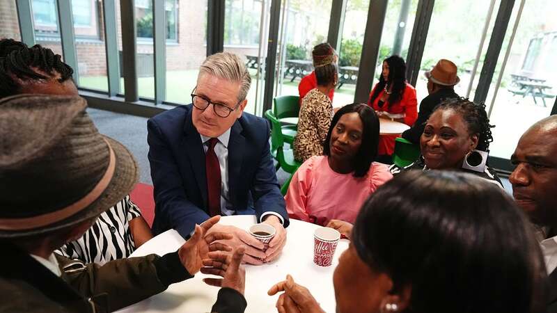 The Labour leader spent time with members of the Windrush generation at a school in Vauxhall (Image: PA)