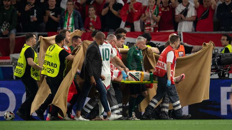 Barnabas Varga was taken off on a stretcher after the injury (Image: Visionhaus/Getty Images)