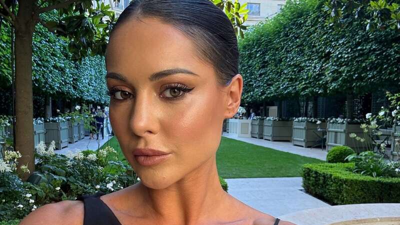 Louise Thompson wowed in a black ruffle dress at Paris Fashion Week (Image: Instagram)