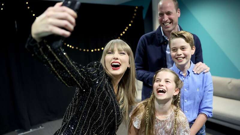 Taylor Swift posed for a selfie with Prince William, Prince George and Princess Charlotte behind-the-scenes at Wembley Stadium (Image: instagram/@princeandprincessofwales)