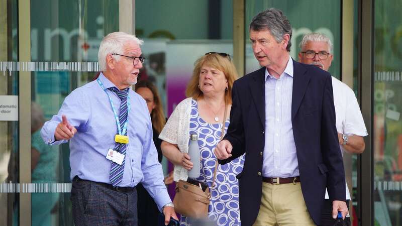 Vice Admiral Sir Tim Laurence leaves Southmead Hospital in Bristol where the Princess Royal is being treated after she "sustained minor injuries and concussion" (Image: PA)