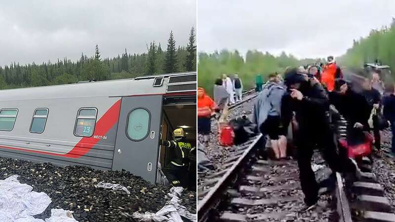 Horror train crash with girl, 14, fighting for life after derailing into river