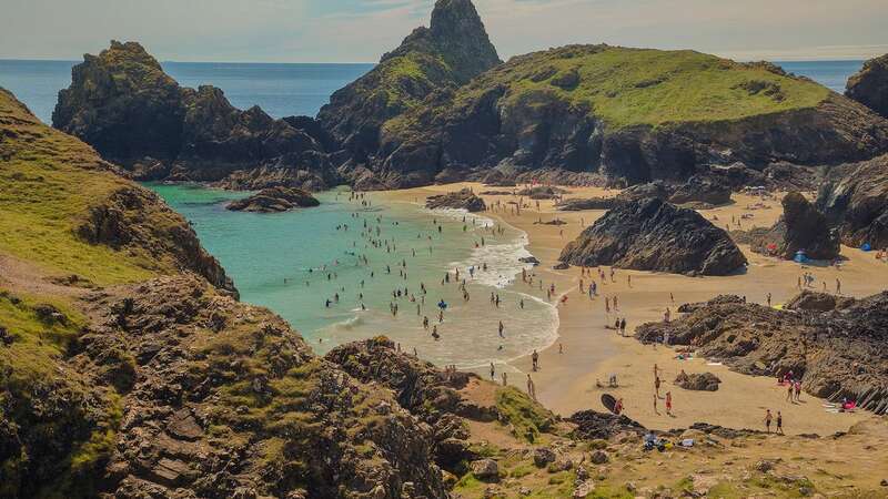 Kynance Cove is situated on the Lizard peninsula and is the "48th most beautiful beach" in the world (Image: Getty)