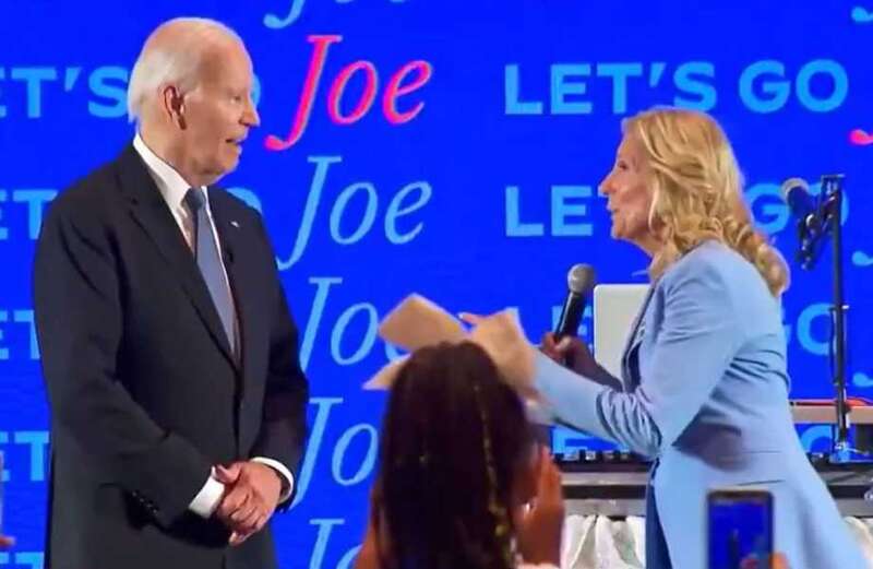 Watch the moment lively Jill, 73, leads Joe away as he struggled to overcome criticisms about his fitness for office