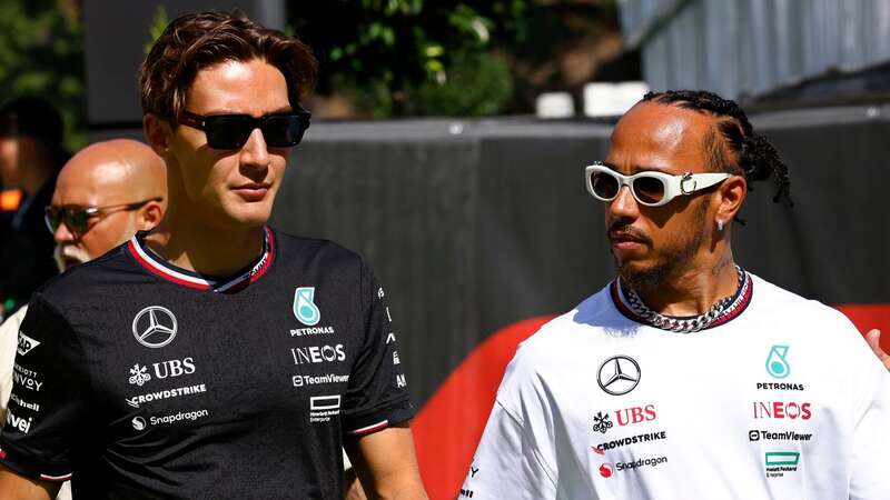 Tension has simmered between Mercedes drivers George Russell and Lewis Hamilton (Image: AP Photo/Joan Monfort)