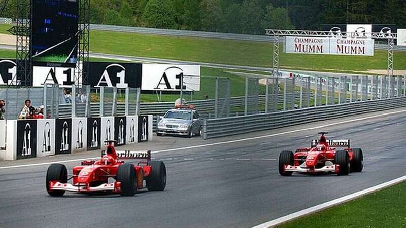 Michael Schumacher controversially takes the chequered flag at the 2002 Austria Grand Prix (Image: (Image: Getty))