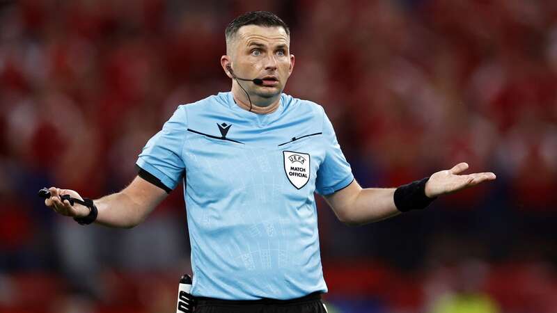 Michael Oliver has been fiercely scrutinised by Denmark defender Joachim Andersen (Image: ANP via Getty Images)