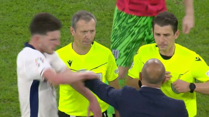 Declan Rice was not happy (Image: ITV)