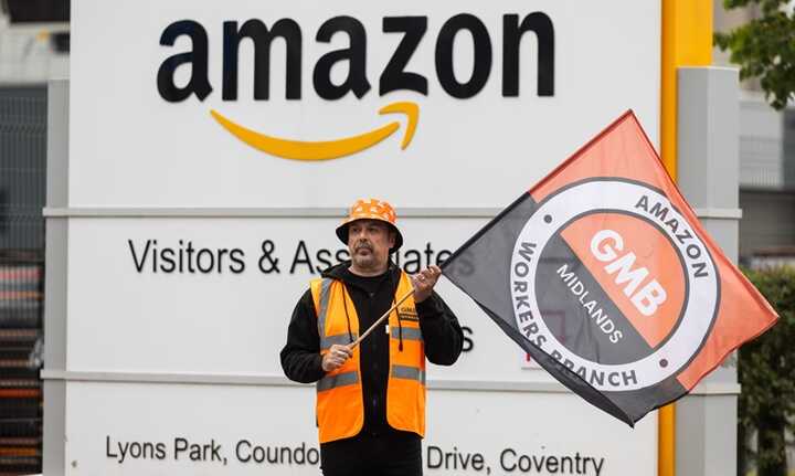 The GMB union said it would consider a legal challenge to Amazon’s stance. Photograph: Fabio De Paola/The Observer