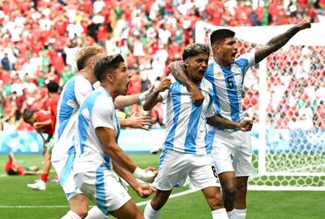 Argentina thought they had scored a late equaliser vs Morocco ( Image: Tullio M. Puglia/Getty Images)