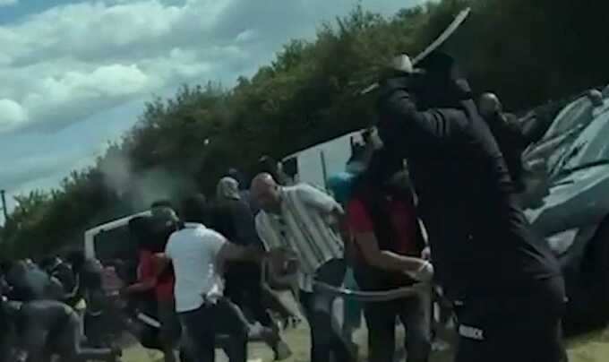 Thugs wield machetes, igniting violent brawl at family sports event