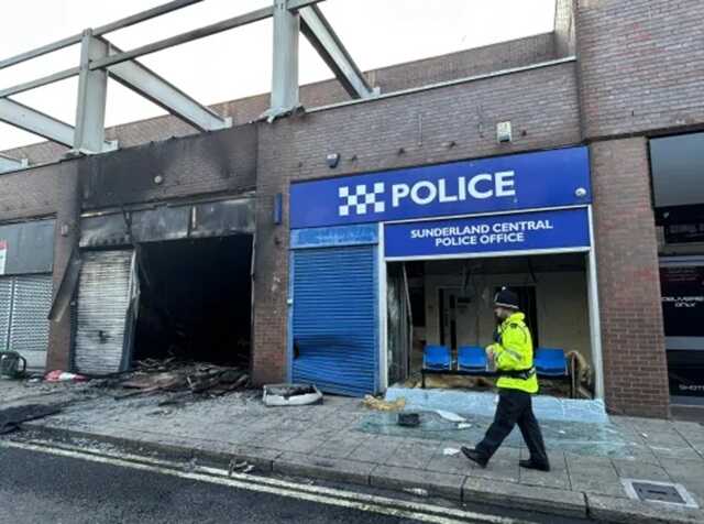 The burnt out shell of Sunderland Central Police Station this morning (Picture: North News)