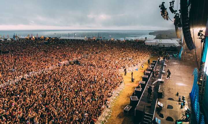 The Boardmasters music festival in Cornwall, England, in 2021. Police say people were injured on Friday after a crowd surge at this year’s event. Photograph: Darina Stoda/Boardmasters/PA