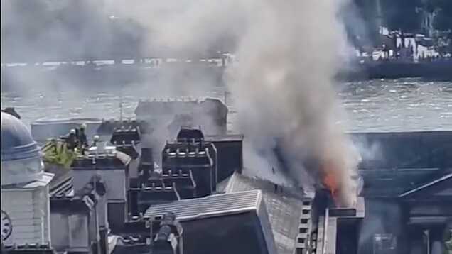 Dozens of firefighters battle blaze at London’s iconic Somerset House