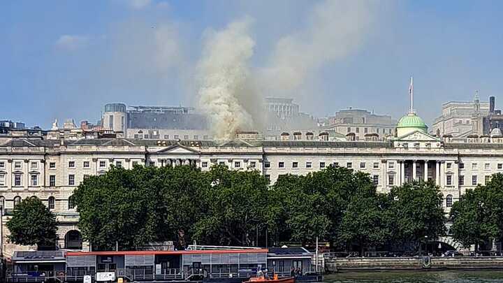 Somerset House fire extinguished after 125 firefighters battled the blaze