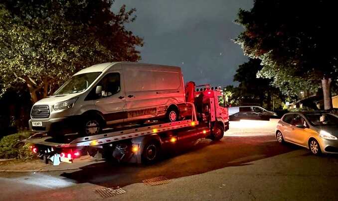 The silver Ford Transit Cargo was found abandoned in Highlands Walk