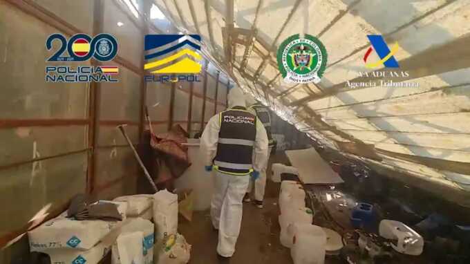 Spain and Colombia dismantle cocaine lab, 28 arrested