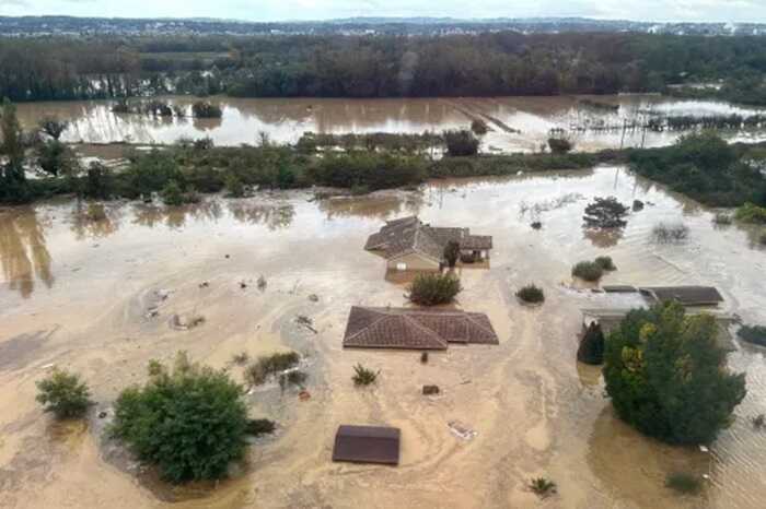 Some homes in France have been completely submerged (Picture: AFP)