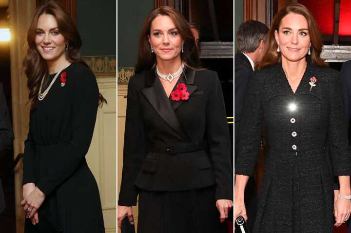 Kate Middleton attends Remembrance service after Queen withdraws unexpectedly