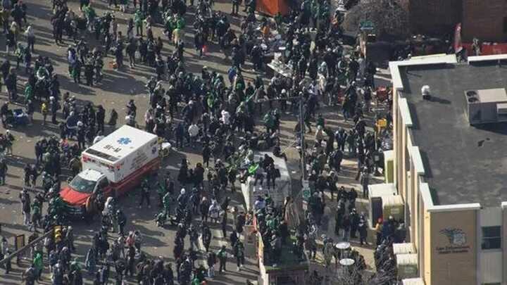 Shooting near Eagles parade route leaves two injured in Philadelphia