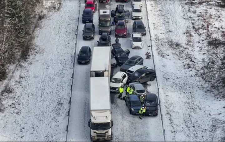 (Picture: AFP) A police spokesman described the pile-ups as like something out of a ‘dystopian filml’