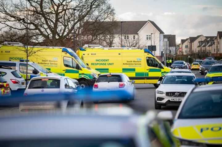 Hazardous Area Response Team ambulance crews arrived on the scene with firefighters and police as a precaution (Picture: Daniel Jae Webb / SWNS)