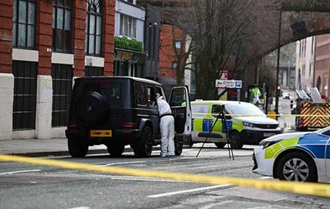 Six people detained following a man being shot in the leg during an incident early in the morning in the centre of Manchester