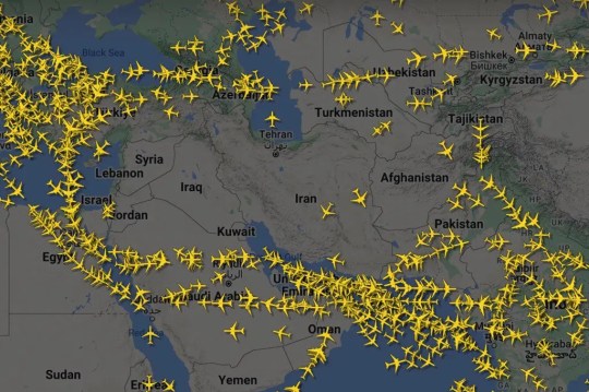 Flights were diverted from the entire Middle East airspace after Iran started firing rockets at Israel on Tuesday evening. qhidddiqqxiqxhprw